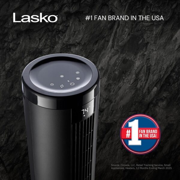 86cfd6768d5b42f3a31cea15ebb0d4b4 LASKO Elevation 42”-54” Adjustable Height Pedestal Tower Fans for Home, 31 ft/s Airflow, Quiet 28 dB on Low, 90° Oscillation, 12 Hour Timer, Remote Control, Black, EST100