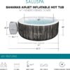 Bestway SaluSpa Fiji AirJet Large Round 2 to 4 Person Inflatable Hot Tub Portable Outdoor Spa with 120 AirJets and EnergySense Cover, Grey