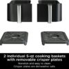 DZ401 Foodi 10 Quart 6-in-1 DualZone XL 2-Basket Air Fryer with 2 Independent Frying Baskets, Match Cook & Smart Finish to Roast, Broil, Dehydrate for Quick, Easy Family-Sized Meals, Grey