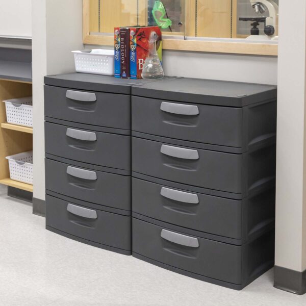 8722caeda6624f918a19f37ffb35c4f1 Sterilite 4 Drawer Plastic Storage Unit, Flat Gray, Heavy-Duty, BPA-Free