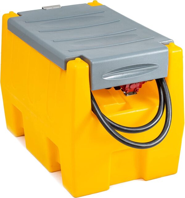 881918e6f57240cf962df22bc91562c8 TECSPACE 58 Gallon Gasoline Tank, Portable Fuel Tank with 12V Electric Fuel Transfer Pump, 40 GPM Gasoline Fuel Tank with 4 Meters Hose for Gasoline Transportation (Yellow, 58 gal)