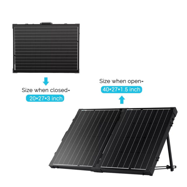 Renogy 100W 12V Monocrystalline off Grid Portable Foldable Solar Panel Suitcase Built-In Kickstand