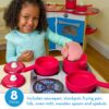 Melissa & Doug Deluxe Wooden Kitchen Accessory Play Set - Pots & Pans (8 pcs)