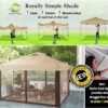 10x10 Pop up Canopy Including 4 Removable nettings, 4 Ropes, 8 Stakes, 4 Weight Bags