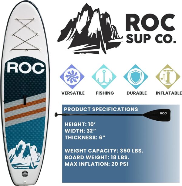 88e10e8aef574043a6b9765cc96cfa47 Roc Inflatable Stand Up Paddle Boards with Premium SUP Paddle Board Accessories, Wide Stable Design, Non-Slip Comfort Deck for Youth & Adults