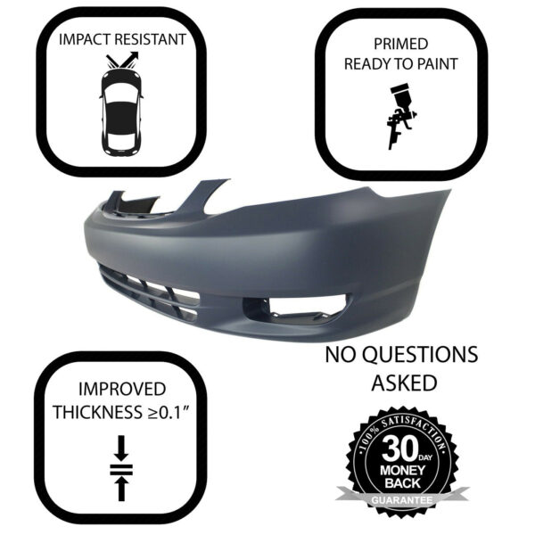 Primed Front Bumper Cover Fascia for 2003-2004 Toyota Corolla CE LE 5211902915