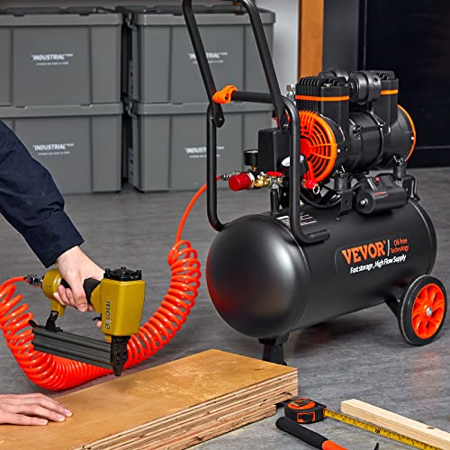 89492daca29149a1b0354951ec41fd99 VEVOR 6.3 Gallon Air Compressor, 2 HP 3.35 CFM Oil Free Air Compressor Tank & Max