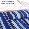 Two Person Hammock with Stand Heavy Duty, Free Standing Hammocks Outdoors for 2 Person, Max 475lbs Capacity, Blue Stripes
