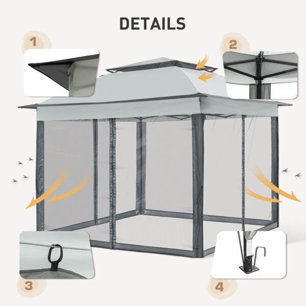 EAGLE PEAK Gazebo 121 11'x 11' Straight Leg Pop-Up Canopy(Gray)