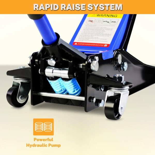8a1c87db04bb499b805e535fca165199 4-Ton Floor Jack, Low Profile Car Jack, Heavy-Duty Trolley Jack Car Lift with Dual Pump Pistons, Lifting Range 4"-21", 8000LBS