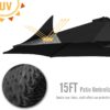 15ft Patio Umbrella with Solar Lights, Large Double Umbrella Outdoor, Rectangle 180''x106'' Umbrellas with 156 PCS LED Lights and Crank Handle for Backyard Deck Pool Shade in Black(1.9" Pole)