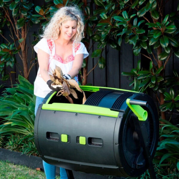 8a6a9f7edecb4bb294252f2f8e53c742 65-Gallon Compost Tumbler And Cart Combo