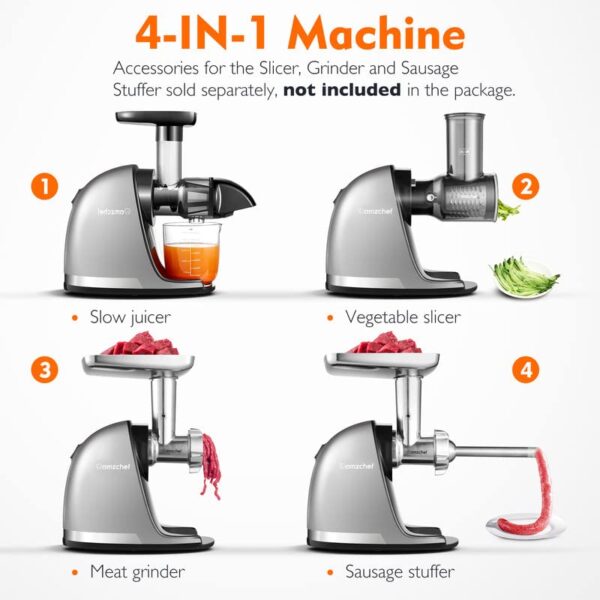 8a9ec21956034c9cafcaa15f14de9ec7 Masticating Juicer Machines, AMZCHEF Slow Cold Press Juicer with Reverse Function