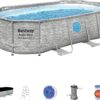Bestway Oval Above Ground Pool Set (10' x 6'7" x 33")| Includes Filter Pump & ChemConnect Dispenser