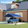 Quictent 10X20ft Upgraded Heavy Duty Car Canopy Galvanized Frame Carport Outdoor Boat Shelter with 3 Reinforced Steel Cables-Blue