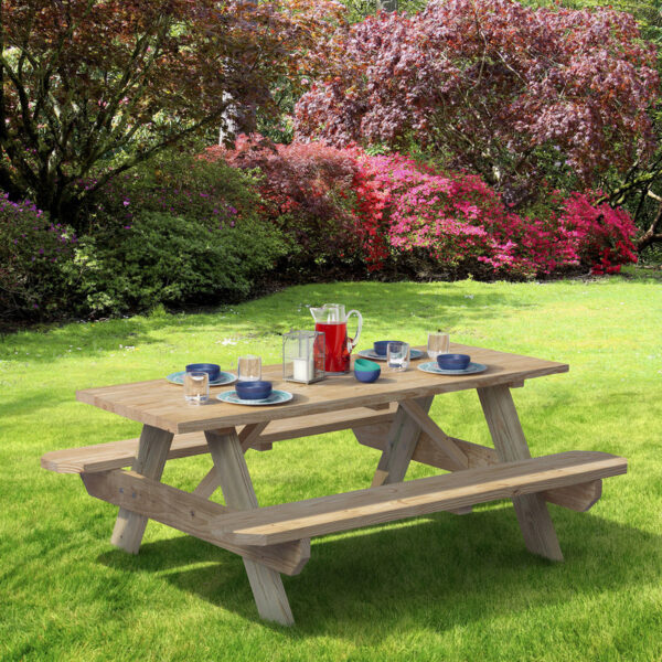 UFPED Wooden Picnic Table, Tan