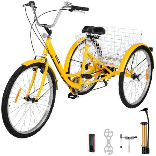 8b39f02b76094d73a7b8d42dd331a941 Adult Tricycle 26 7 Speed 3 Wheel Trike Bicycle Bike Cruise w Basket Shooping
