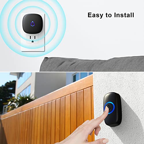 8b39f7b20bc74128a201837db9570793 SECRUI Wireless Doorbell, Easy installation, Waterproof, Adjustable Volume, 58 Chimes