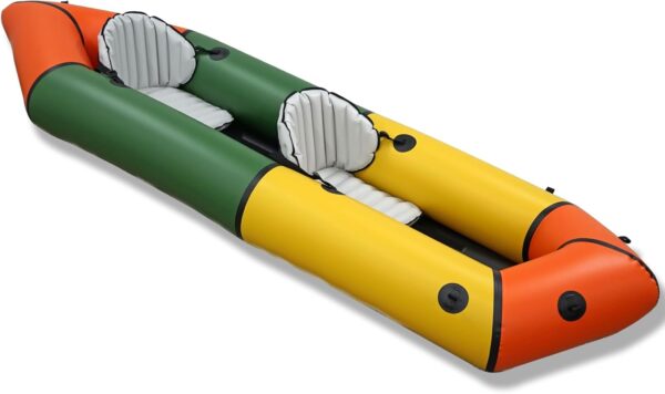 8b85e4cbe1974adc9e66c0f5ee22b28a Lightweight Packrafts, TPU Inflatable Kayak for Flat Water Rafting Camping Trip/Fishing/Water Adventures 1 Person/2 Person Packraft, 330lb/660lb Weight Capacity