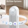 Dreo Tower Fan for Bedroom, 25ft/s Smart Standing Fans, 90° Oscillating Floor Fan with 4 Modes, 4 Speeds, 8H Timer, 28dB, Bladeless, Remote, 28 dB, Works with WiFi Voice Control