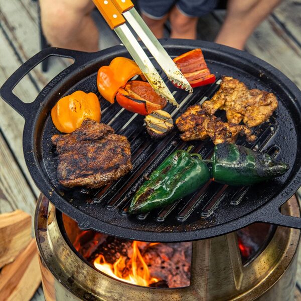 Solo Stove Bonfire Grill Top and Hub Cooking System , Cast Iron Grate, Addition for Bonfire Fire Pit, Weight: 20 lbs, Diameter: 17.5"