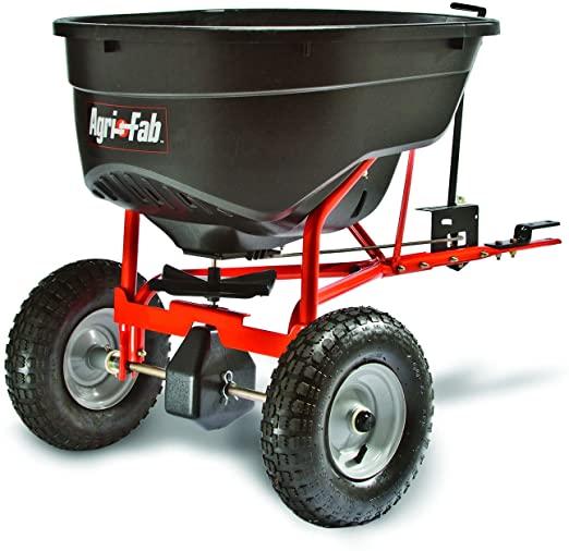 8c8d7405a72f48079723467fdb569bd0 130-Pound Tow Behind Broadcast Spreader