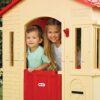 Cape Cottage Playhouse with Working Door, Windows, and Shutters - Tan, Toddlers Ages 2+ Years