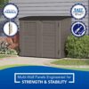Suncast Modernist Horizontal Low-Profile Storage Shed, Gray, 3 Doors, 4'x2.5', covers 34 Cubic feet