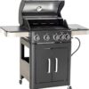 Burner Gas grill with side burner and enameled cast iron grille 42,000BTU outdoor cooking stainless steel propane grill Garden grill