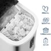 Nugget Ice Maker Countertop with Handle, Ready in 6 Mins, 34lbs Per Day, Removable Top Cover, Auto-Cleaning, Portable Sonic Ice Maker with Basket and Scoop, for Home/Party/RV/Camping (Black)