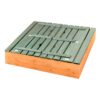 Badger Basket Covered Convertible Cedar Sandbox with Two Bench Seats - Natural/Green