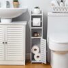 Toilet Paper Holder Stand, Storage Cabinet Beside Toilet for Small Space Bathroom