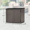 Suncast Modernist Horizontal Low-Profile Storage Shed, Gray, 3 Doors, 4'x2.5', covers 34 Cubic feet