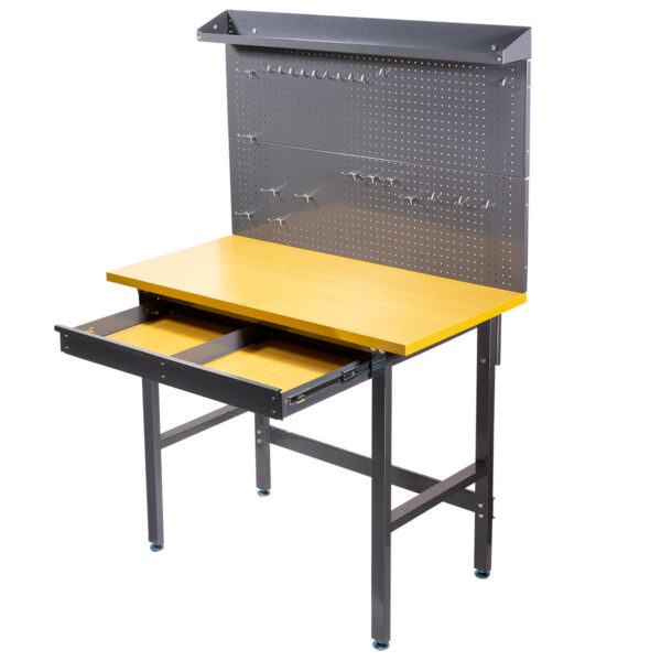 8f9a4e1e31394d12b1e727c08af6e6c9 94009 Work Bench Tool Storage Tool Workshop Table w/ Drawer and Peg