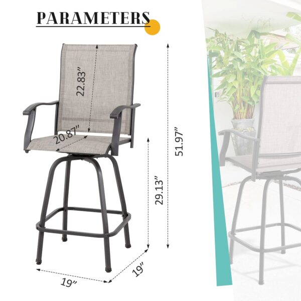 9066aeba566448cb96d660530dd63667 Vongrasig 2 Piece Patio Swivel Bar Chairs