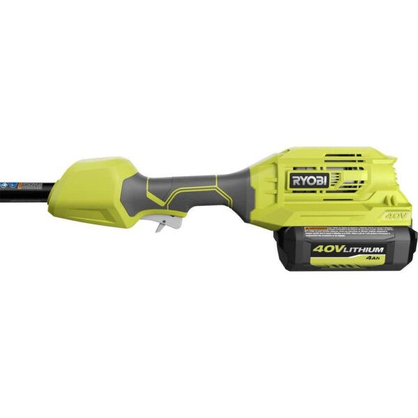 40V Expand-It Cordless Battery Attachment Capable Trimmer Power Head with 4.0 Ah Battery and Charger RY40226