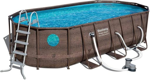 90a5bfe57dc84a3eb3160ed29a8903d2 18' x 9 'x 48' above ground swimming pool Set with metal frame home swimming pool sand filter pump, skimmer and vacuum