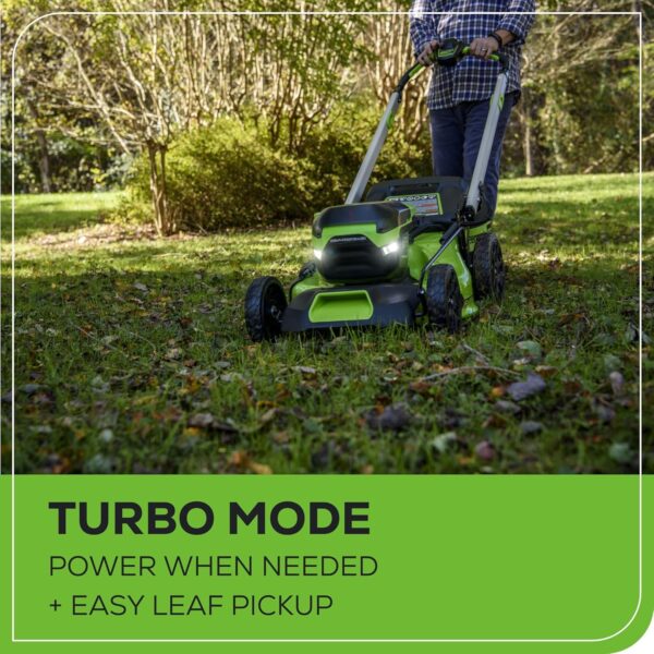 91fafffd7e6c43ca91a768cf4dc56b69 60V 21” Cordless (Self-Propelled) Lawn Mower , 2 x 4.0Ah Batteries and Dual Port Rapid Charger