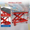 660LBS Hydraulic Lift Table Cart – 31" Lift Height, Double Scissor Design with 4 Wheels & Non-Slip Pad for Material Handling