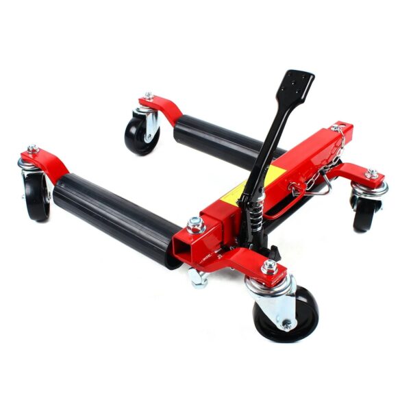 92704f50d70745478f1ca571dacb6755 1500lb HYDRAULIC Positioning Car Wheel Dolly Jack Lift Auto Vehicle Moving Hoist
