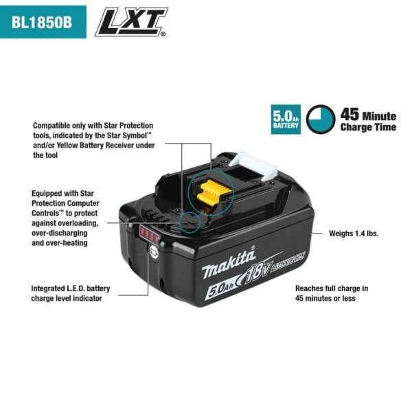 927b56c4a16b4813b3007d0587606174 18V LXT Lithium-Ion Battery and Rapid Optimum Charger Starter Pack (5.0Ah) BL1850BDC2