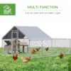 PawHut 13.1 ft Large Metal Chicken Coop for 12 Chickens, Walk-In Chicken Coop Run, Big Chicken House, Ducks Rabbit Enclosure for Backyard with Water-resistant and Anti-UV Cover