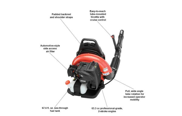 93745571699c4bebb22b7b960ec37233 233 MPH 651 CFM 63.3cc Gas 2-Stroke Cycle Backpack Leaf Blower with Tube Throttle