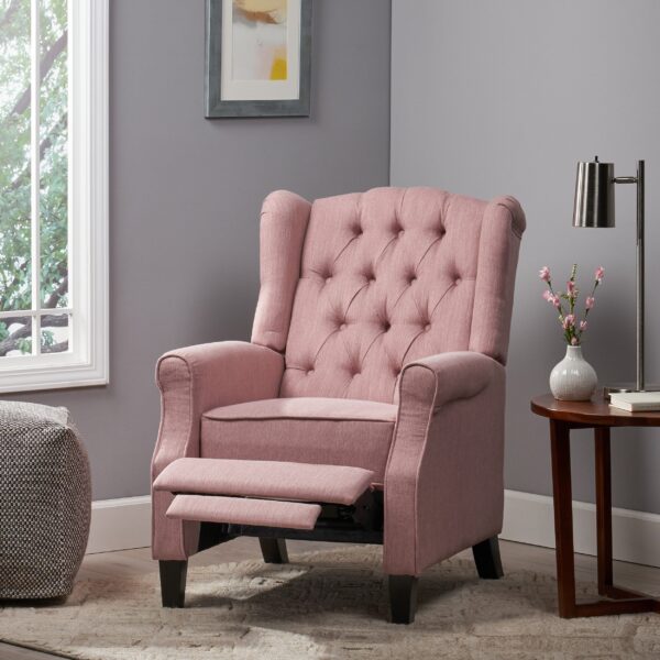 93bdba341a5840de9ba43081c32d37ee Breyon Contemporary Tufted Fabric Push Back Recliner