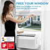 8,000 BTU U-Shaped Smart Inverter Air Conditioner – Cools up to 350 Sq. Ft., Ultra Quiet with Open Window Flexibility, Compatible with Alexa, 35% Energy Savings, Remote Control (Renewed)