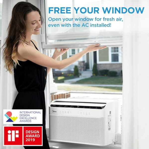 943f60e5e26e472fafec6c82ff421df2 8,000 BTU U-Shaped Smart Inverter Air Conditioner – Cools up to 350 Sq. Ft., Ultra Quiet with Open Window Flexibility, Compatible with Alexa, 35% Energy Savings, Remote Control (Renewed)
