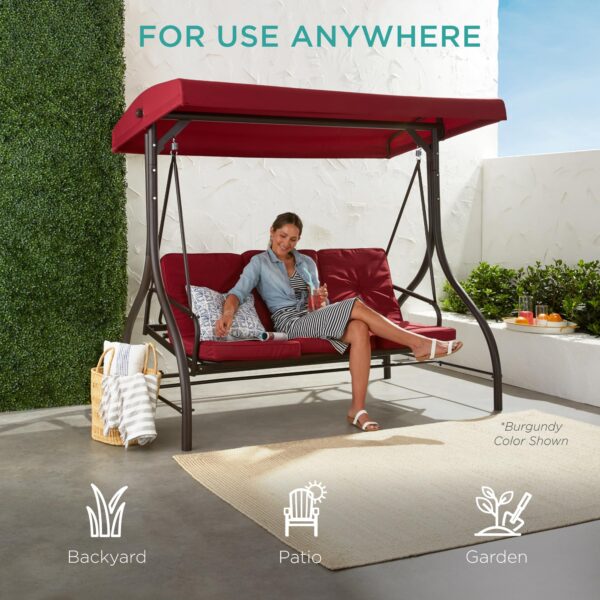94435ac13466474d8ae9c15134b24f27 3-Seat Outdoor Large Converting Canopy Swing Glider