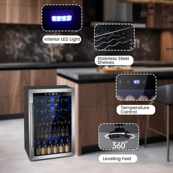 947c8f0e68c240ac98b141433daf59dc Mini Fridge 130 Can Beverage Refrigerator Cooler, 3.2 Cu.Ft Drink Fridge for Soda Wine Beer, Adjustable Temperature Control for Home Office, Black