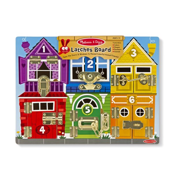 Melissa & Doug Latches Wooden Activity Board - FSC Certified Materials