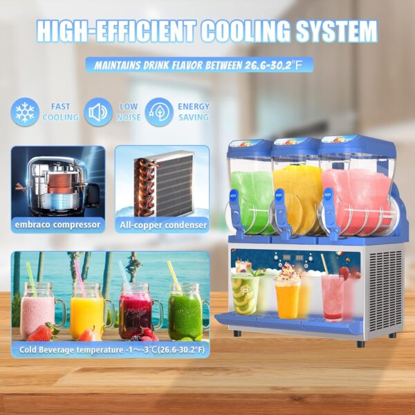 95ce6638f2ea433c83b96cb82328f62d Commercial Slushy Machine - 1000W 30L Tanks Slush Maker Machine 304 Stainless Steel Commercial Margarita Machines Efficient Cooling the Ideal Slushie Maker for Bars Cafes Restaurants